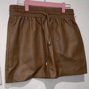 Le Lis Faux Leather Skirt